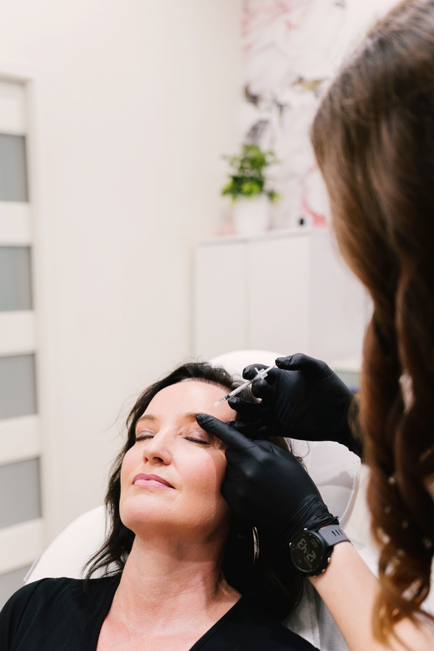 Daxxify injection between eyebrows for frown lines